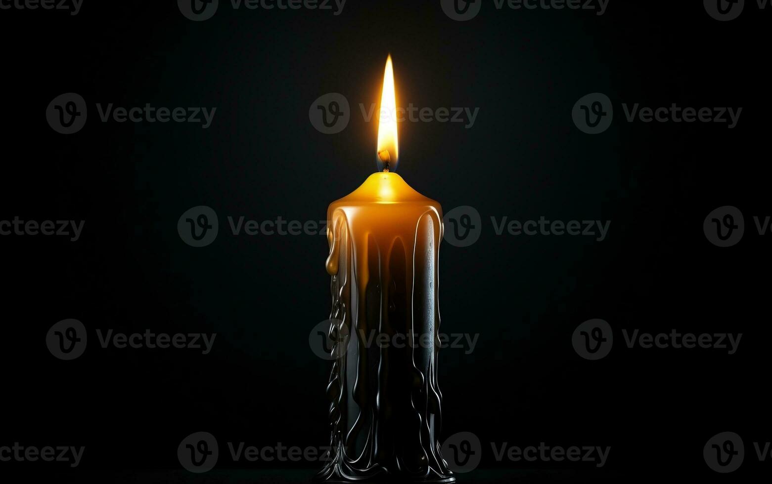Large Candle Against a Dark Background, Generative Ai photo