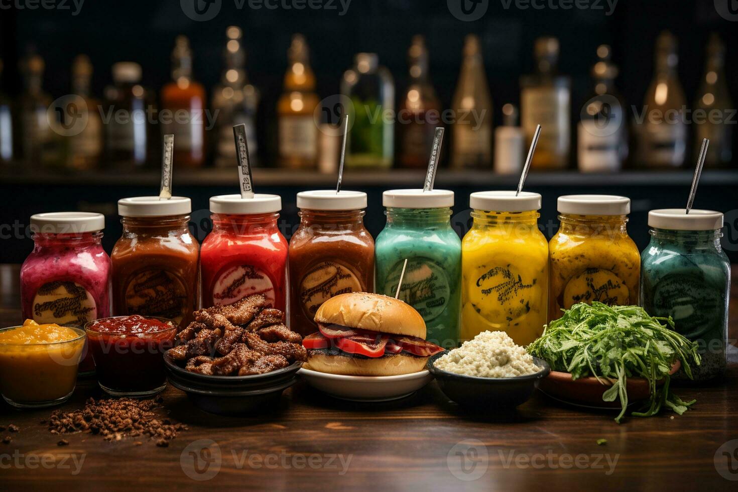 A Diverse Range of Sauces and Condiments. Generative by Ai photo