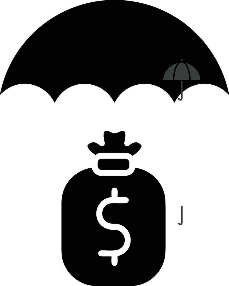Umbrella protection icon symbol vector image. Illustration of the safety protect umbrella security design image