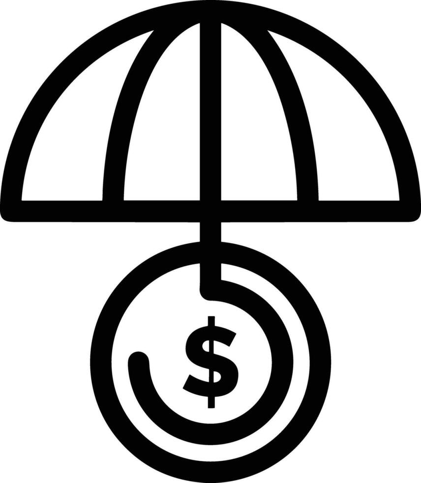 Umbrella protection icon symbol vector image. Illustration of the safety protect umbrella security design image