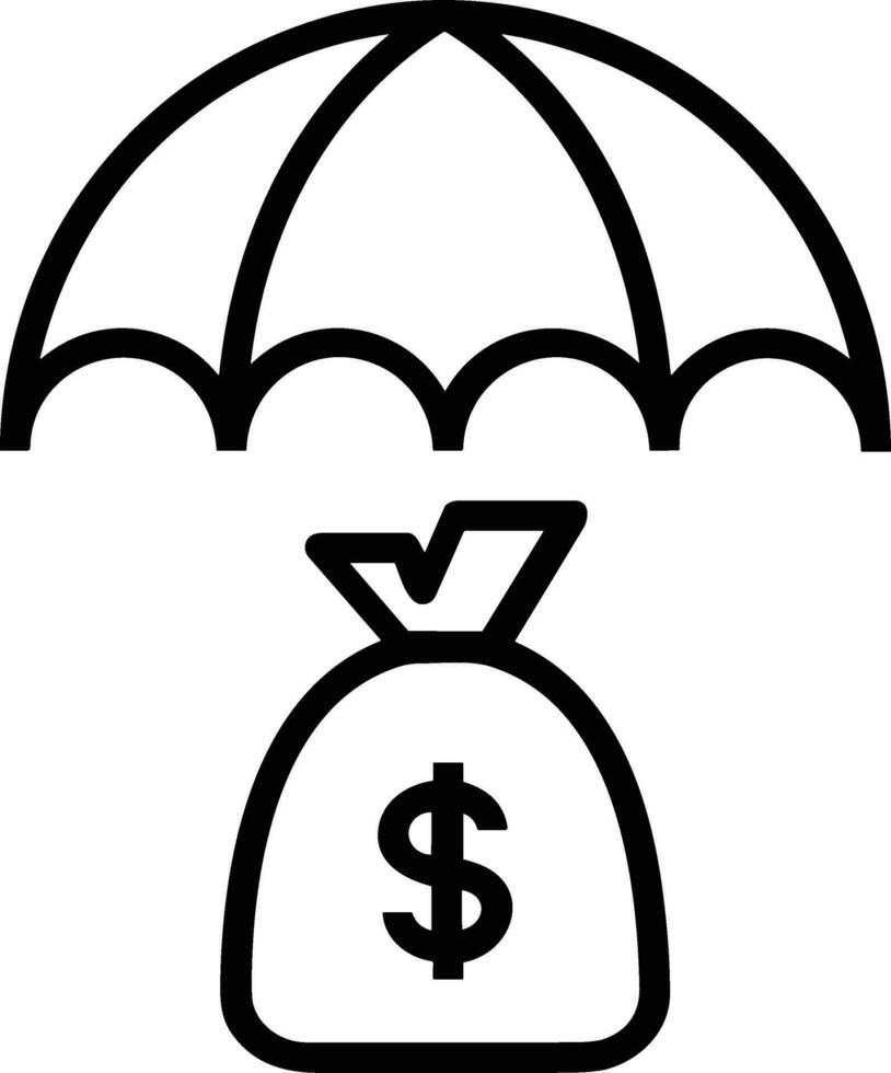 Umbrella protection icon symbol vector image. Illustration of the safety protect umbrella security design image
