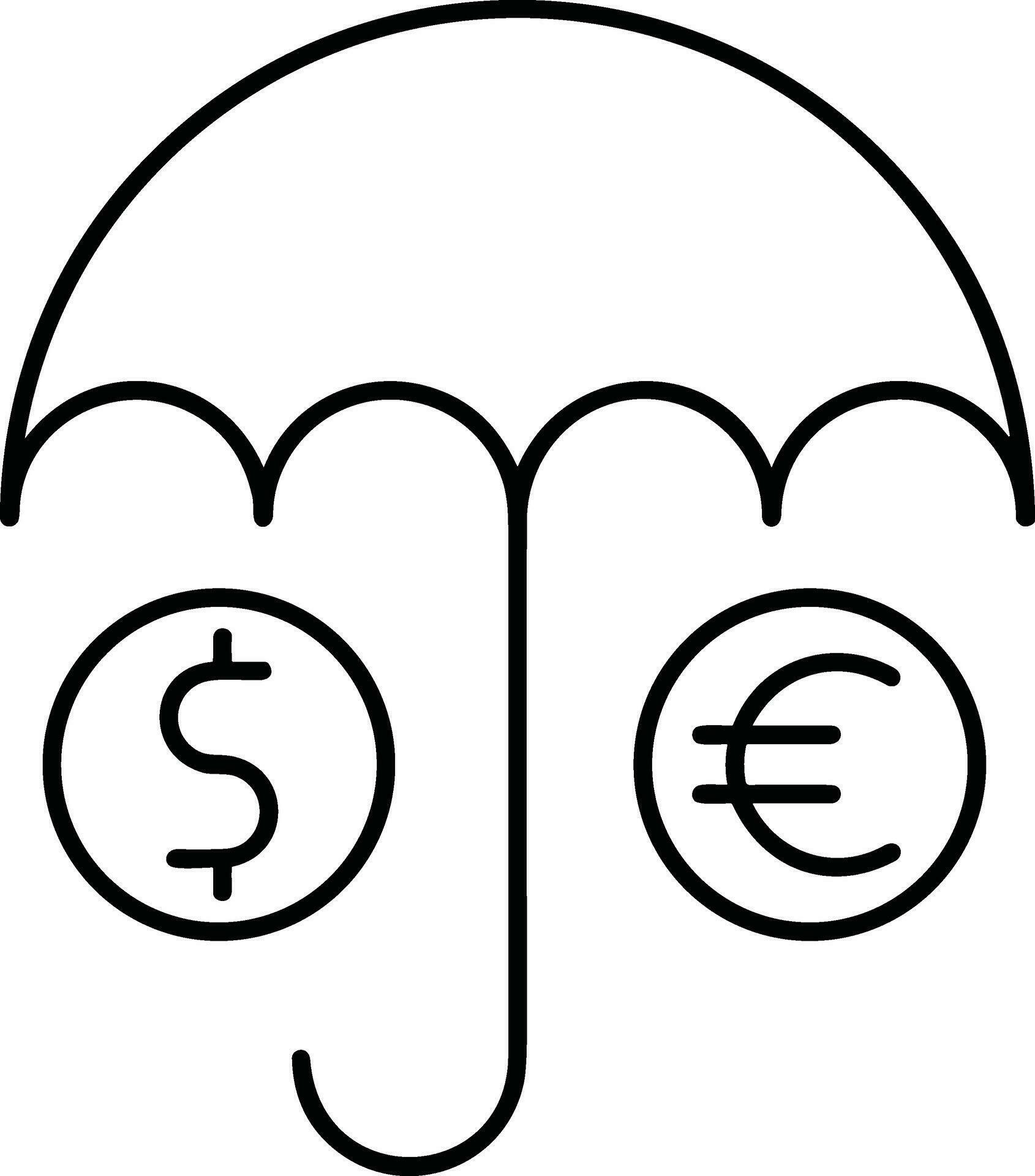 Umbrella protection icon symbol vector image. Illustration of the