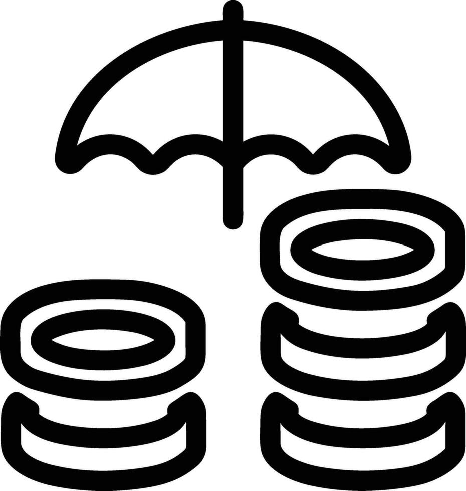 Umbrella protection icon symbol vector image. Illustration of the safety protect umbrella security design image