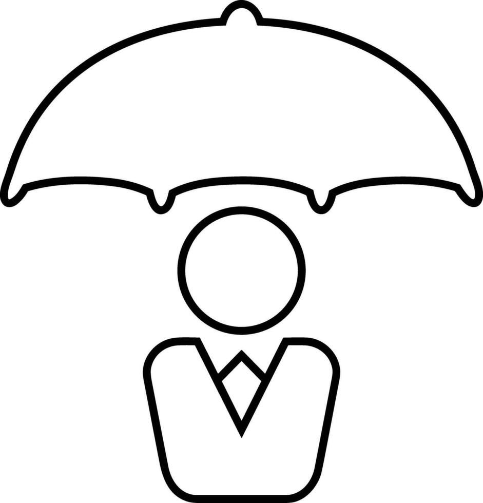 Umbrella protection icon symbol vector image. Illustration of the safety protect umbrella security design image