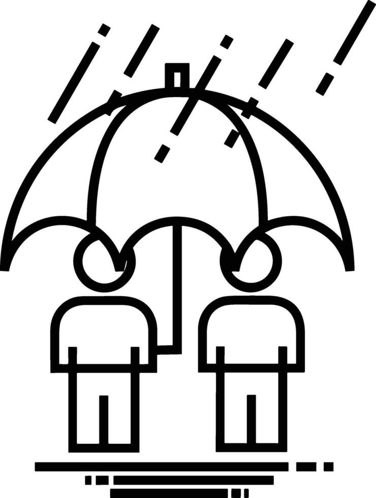 Umbrella protection icon symbol vector image. Illustration of the safety protect umbrella security design image