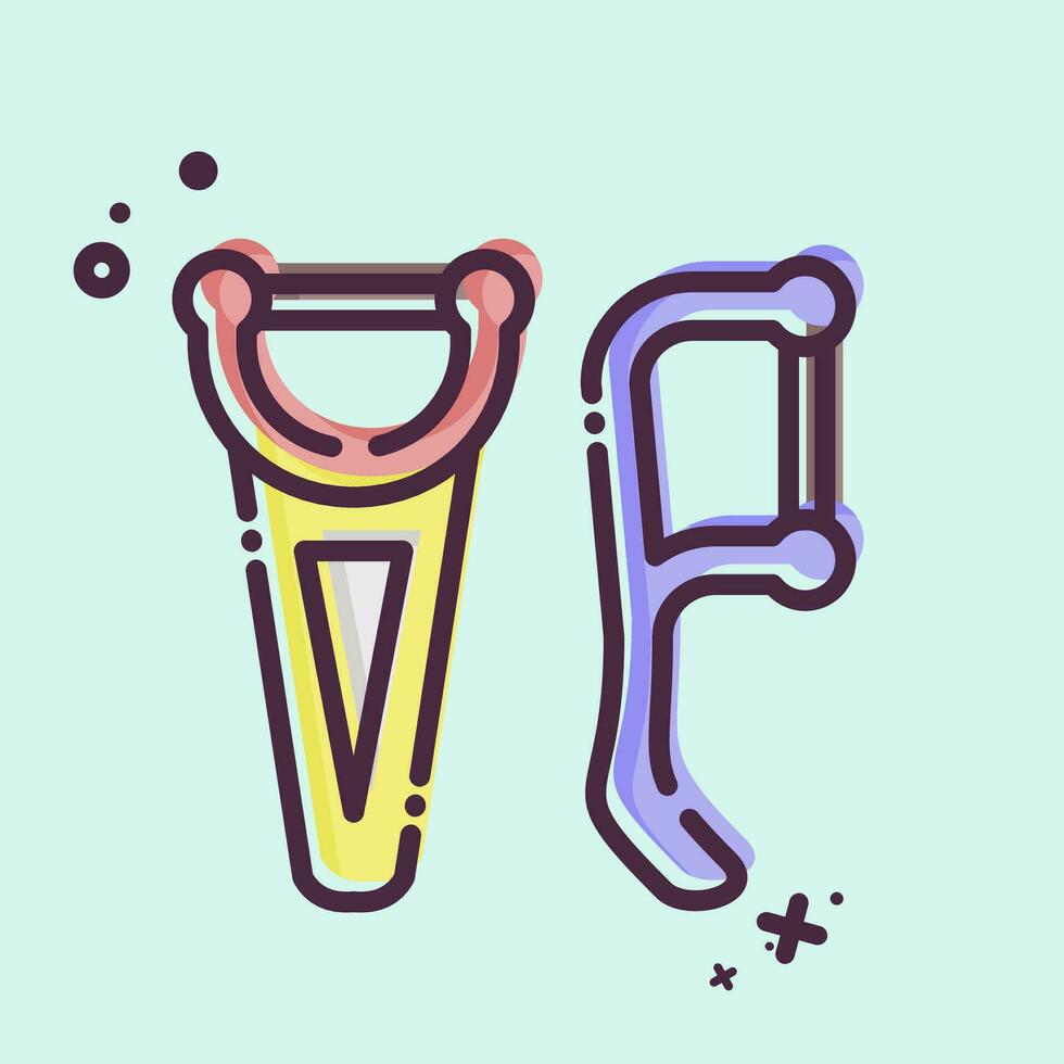 Icon Floss. related to Bathroom symbol. MBE style. simple design editable. simple illustration vector