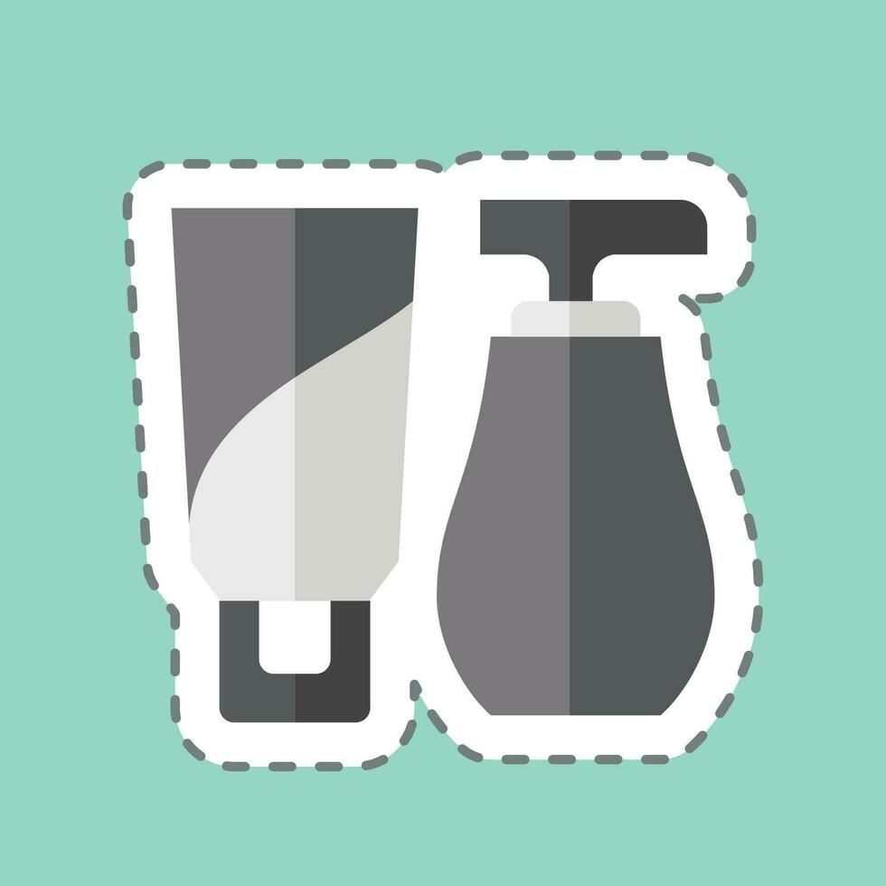 Sticker line cut Lotion. related to Bathroom symbol. simple design editable. simple illustration vector