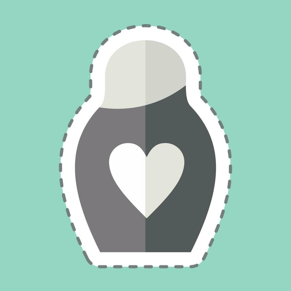 Sticker line cut Shampoo. related to Bathroom symbol. simple design editable. simple illustration vector