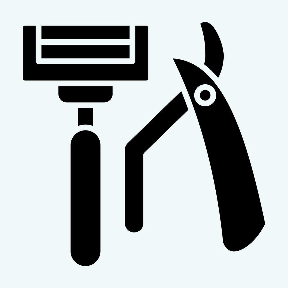 Icon Razor. related to Bathroom symbol. glyph style. simple design editable. simple illustration vector