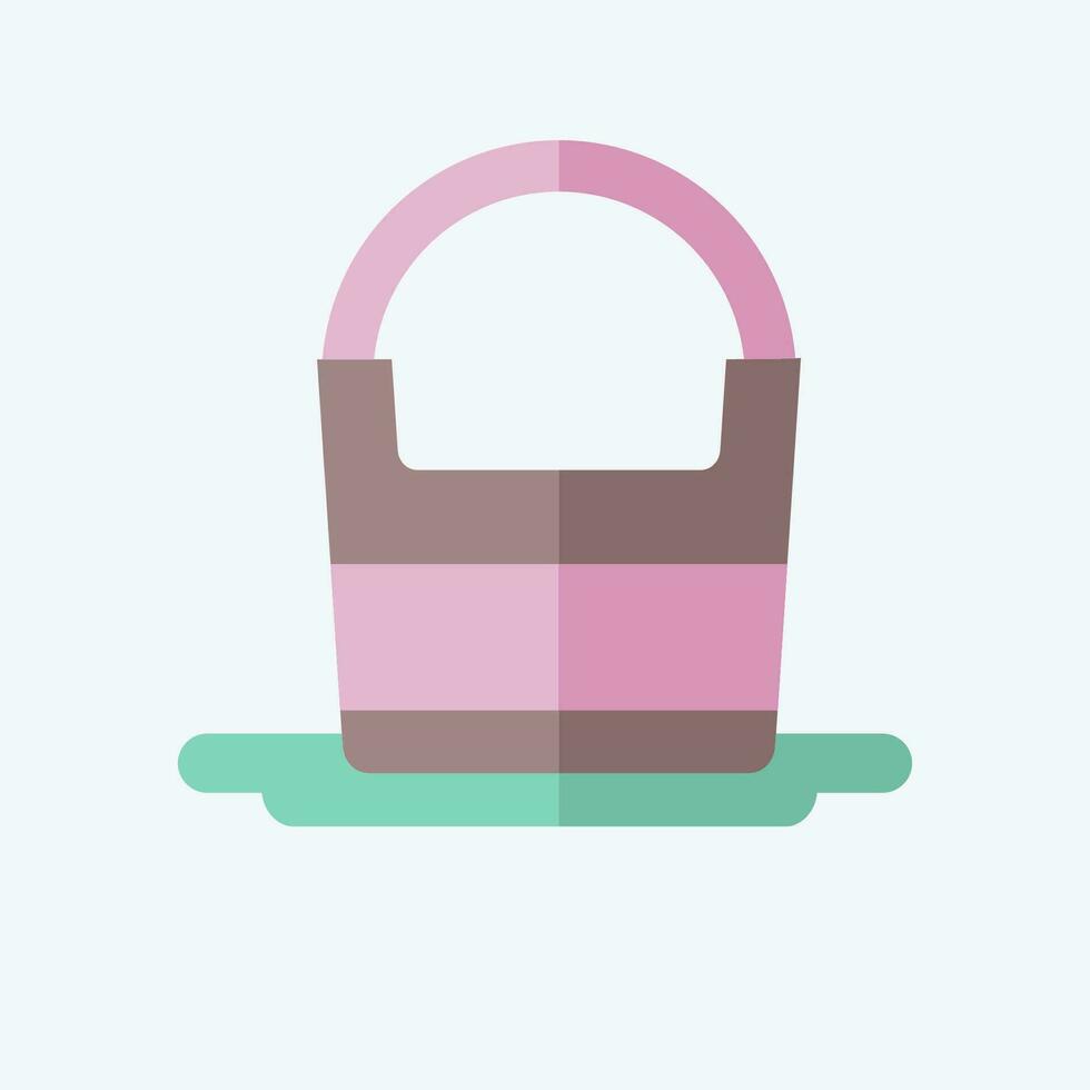 Icon Water Bucket. related to Camping symbol. flat style. simple design editable. simple illustration vector