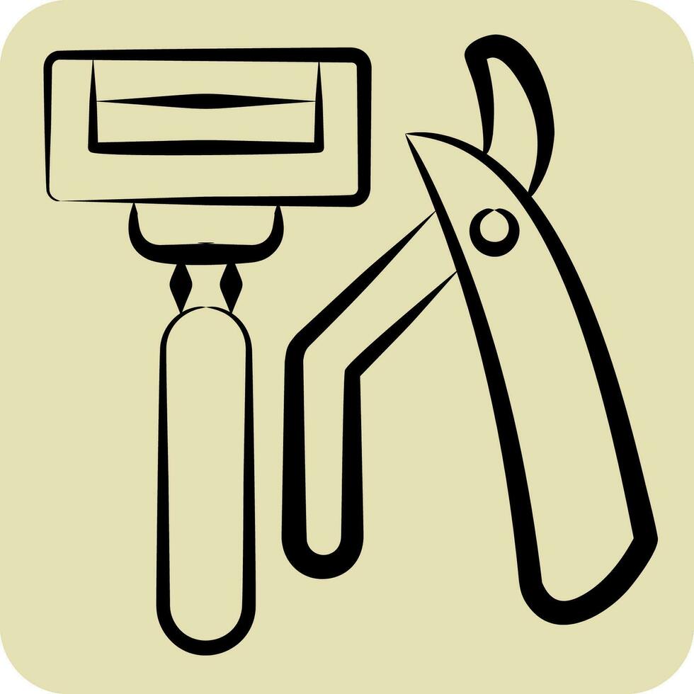 Icon Razor. related to Bathroom symbol. hand drawn style. simple design editable. simple illustration vector