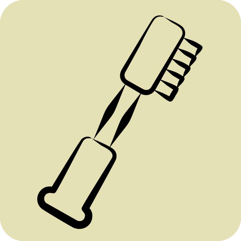 Icon Toothbrush. related to Bathroom symbol. hand drawn style. simple design editable. simple illustration vector