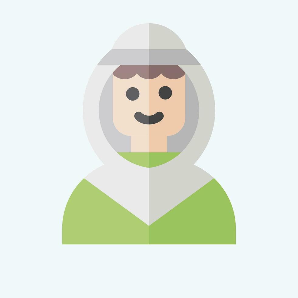 Icon Arab Man. related to Saudi Arabia symbol. flat style. simple design editable. simple illustration vector