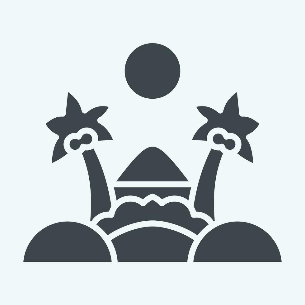 Icon Oasis. related to Saudi Arabia symbol. glyph style. simple design editable. simple illustration vector