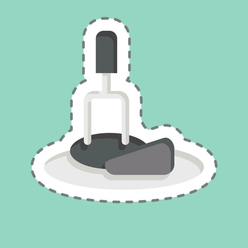 Sticker line cut Skewer Grill Forks. related to Camping symbol. simple design editable. simple illustration vector