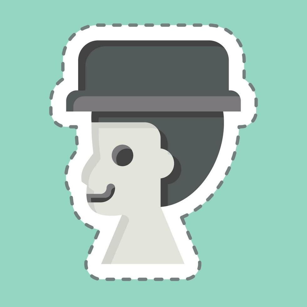 Sticker line cut Hat. related to Camping symbol. simple design editable. simple illustration vector