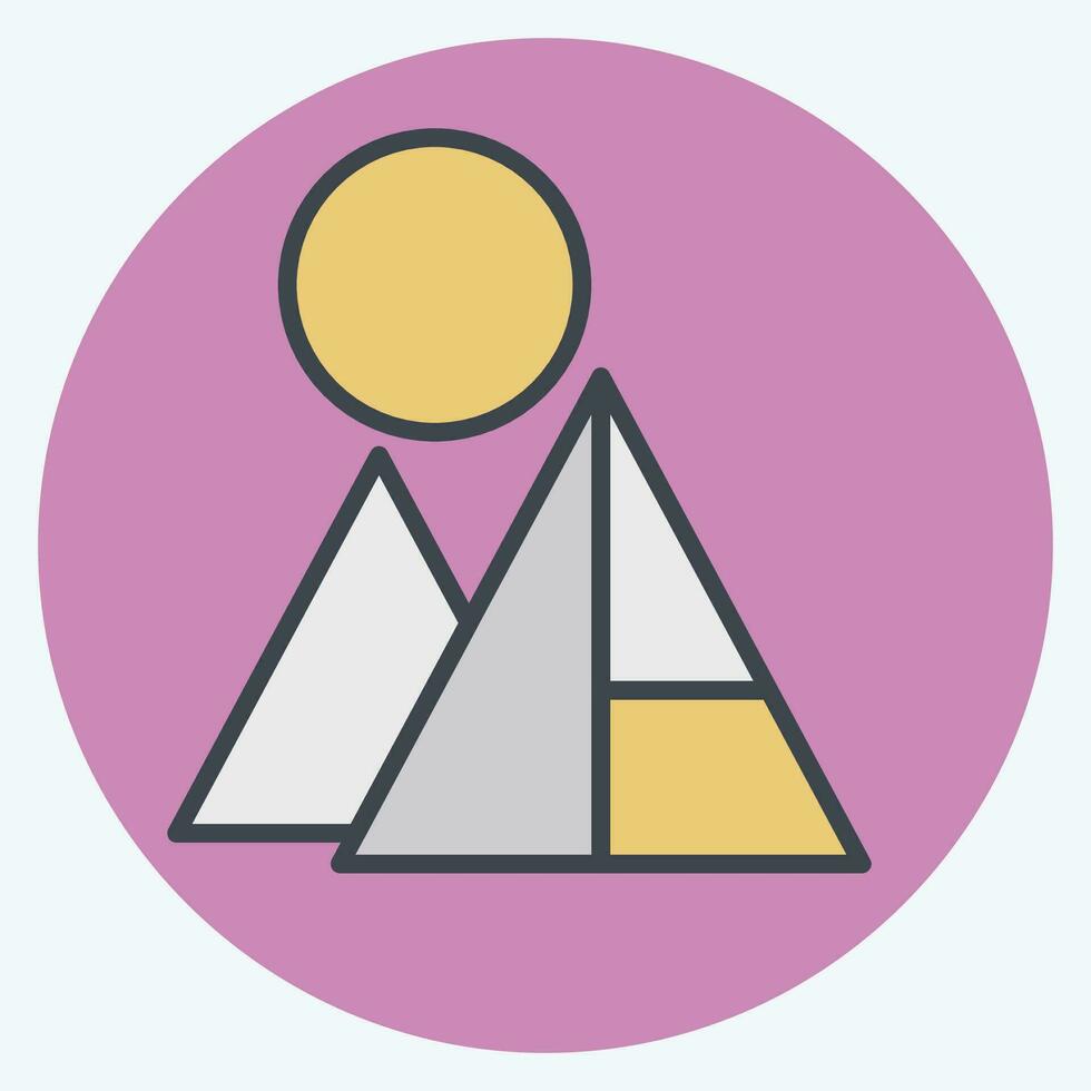 Icon Pyramids. related to Saudi Arabia symbol. color mate style. simple design editable. simple illustration vector