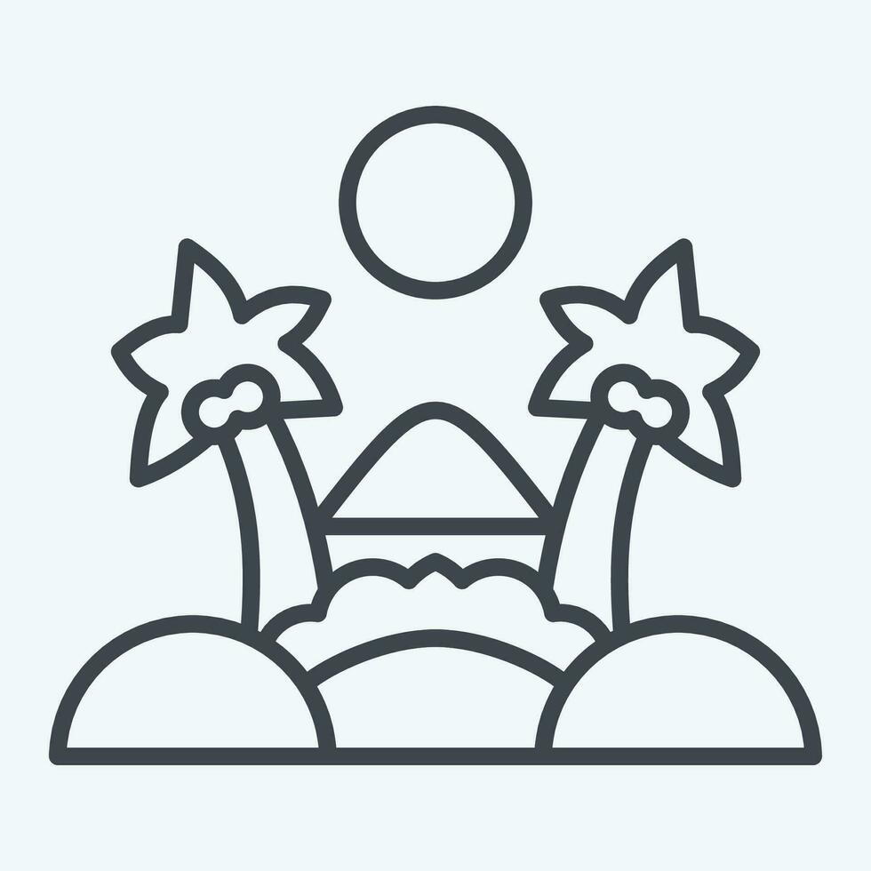 Icon Oasis. related to Saudi Arabia symbol. line style. simple design editable. simple illustration vector