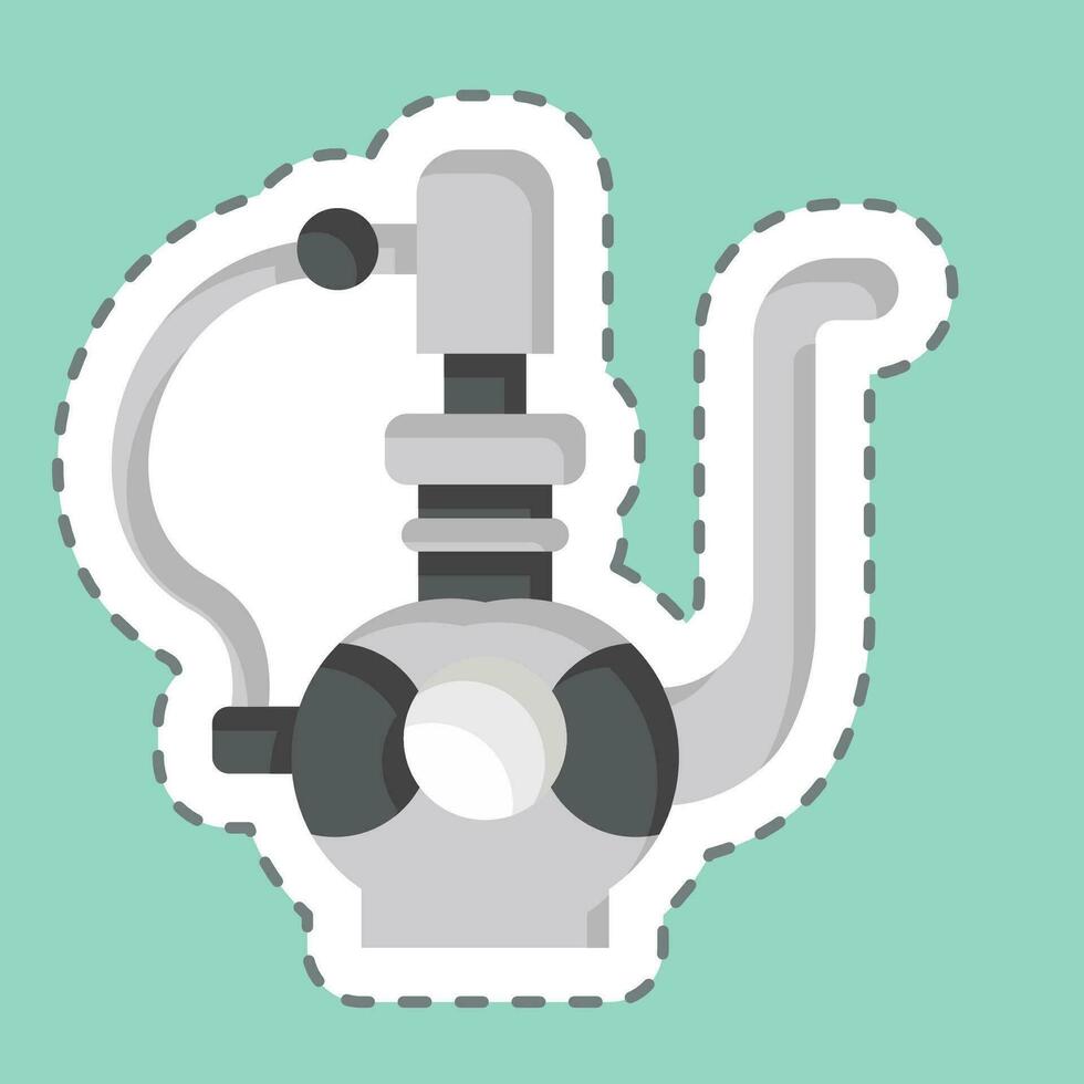 Sticker line cut Teapot. related to Saudi Arabia symbol. simple design editable. simple illustration vector