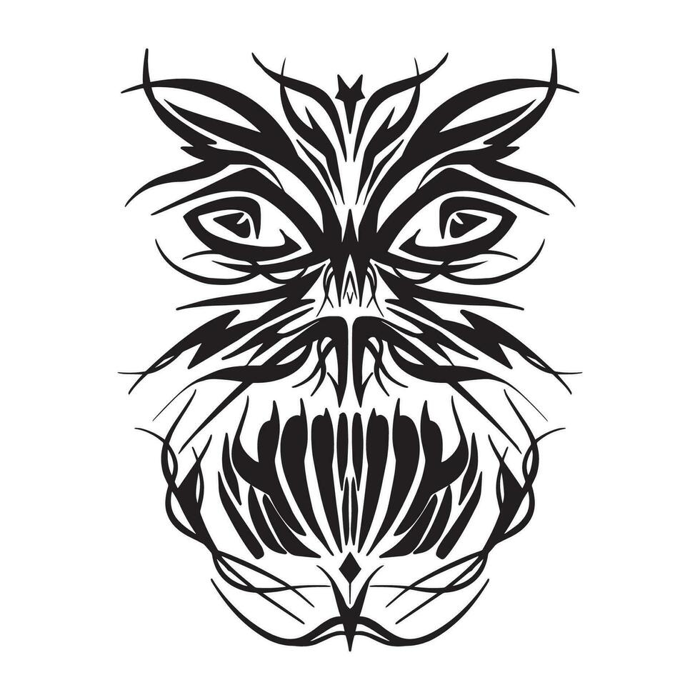 Spike Face Tribal , good for graphic design resources, printing on merch, posters, pamflets, tattoo art and more. vector