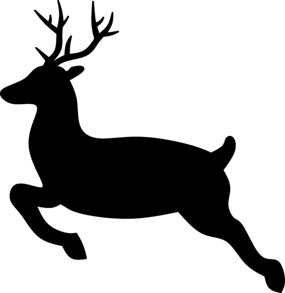 Jumping reindeer icon vector in winter season. Reindeer design as an icon, symbol, winter or Christmas decoration. Reindeer icon graphic resource for cold season celebration design