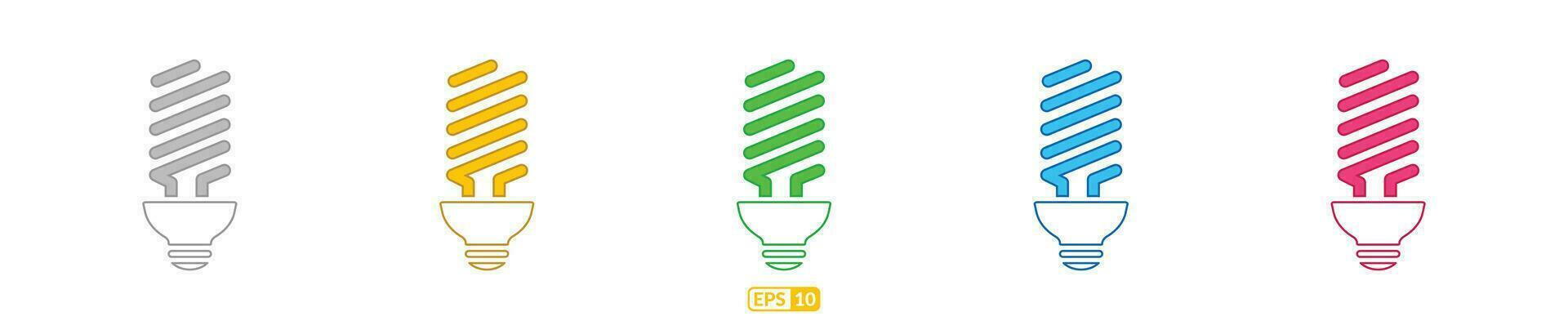 Led bulb colorful icon set eps10. vector