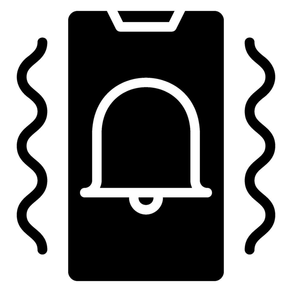 alarm bell glyph icon vector