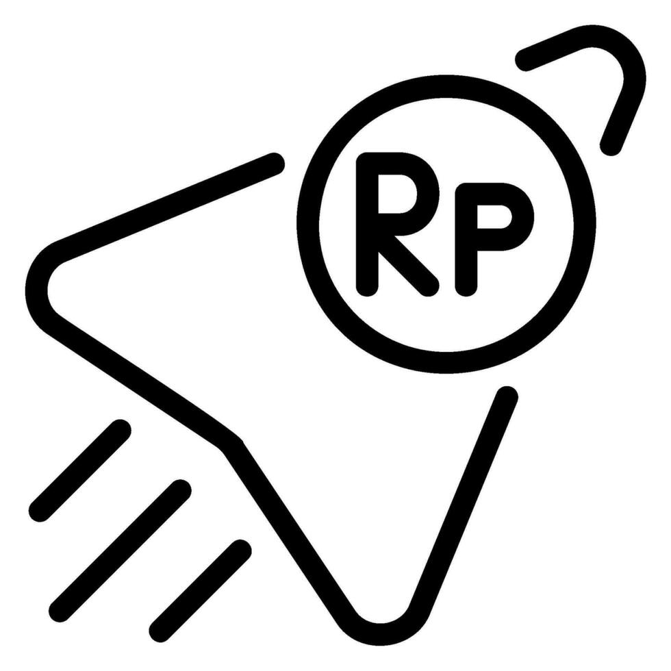 rupiah line icon vector