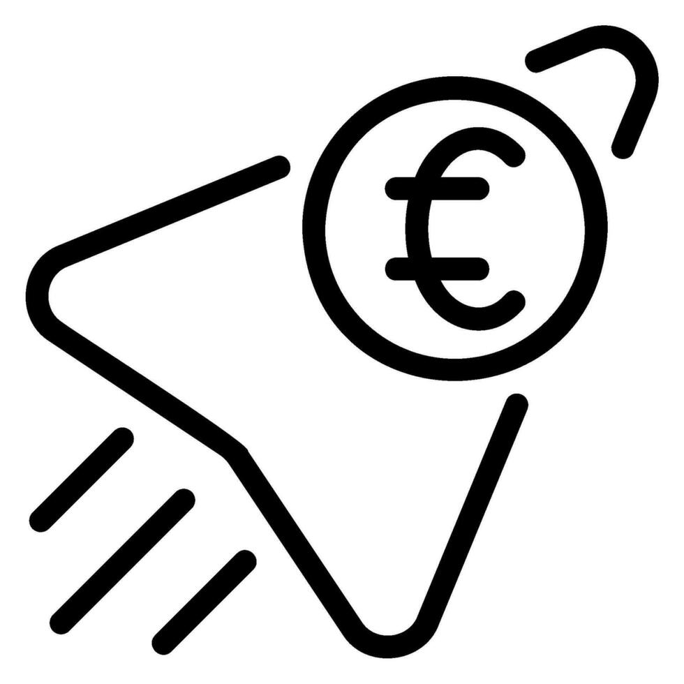 enviar icono de línea de dinero vector