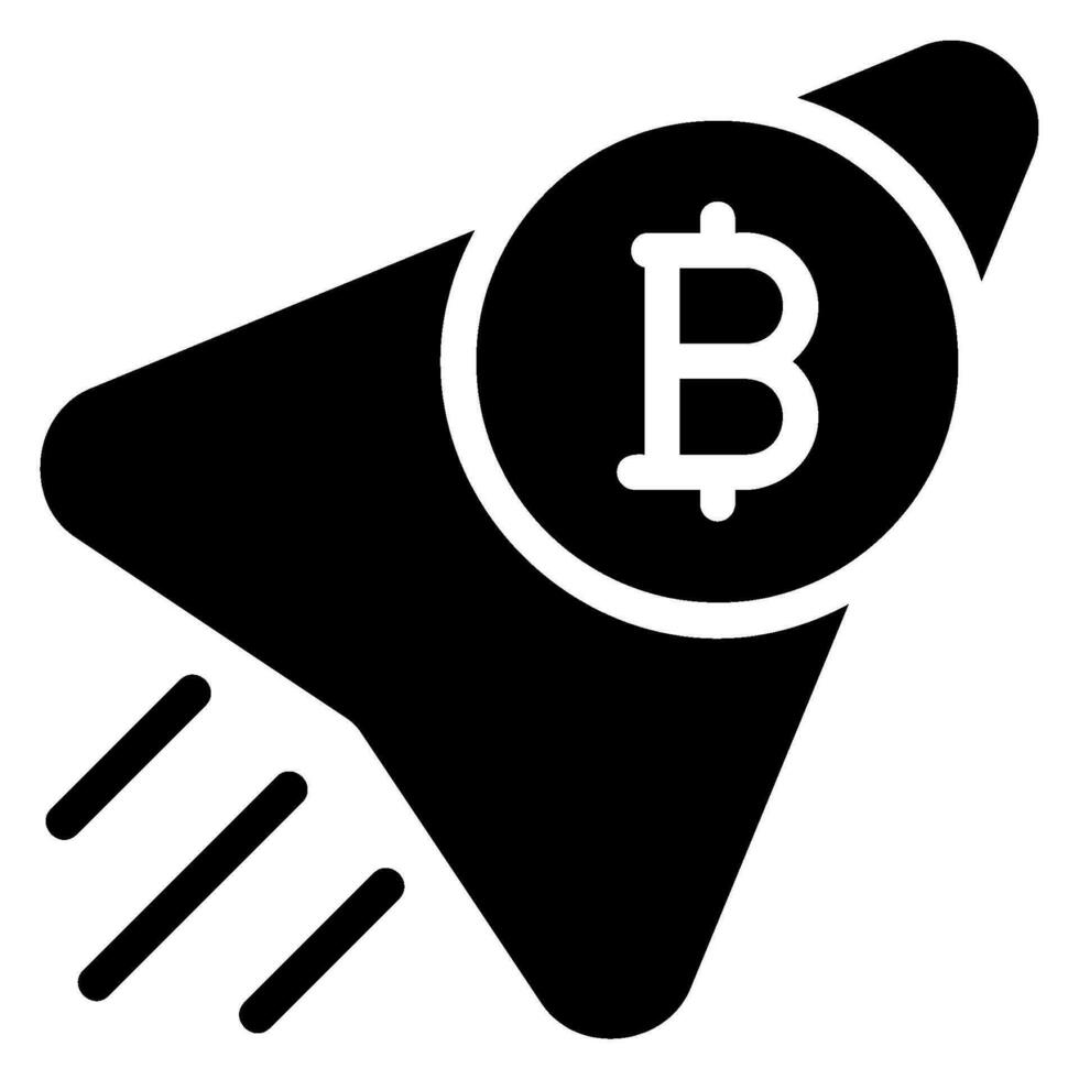 bitcoin glyph icon vector