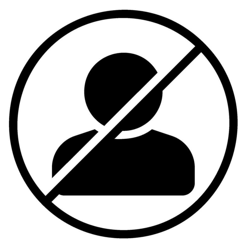 prohibido glifo icono vector