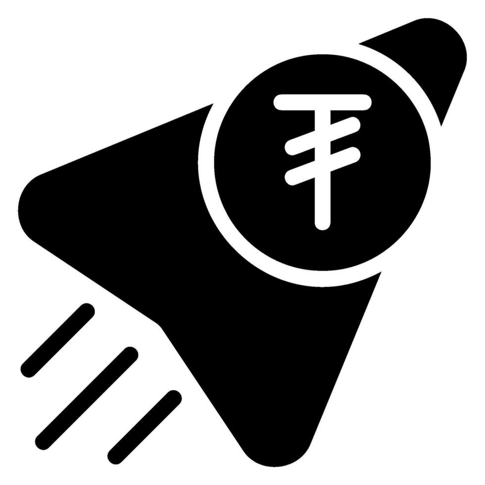 Tugrik glyph icon vector
