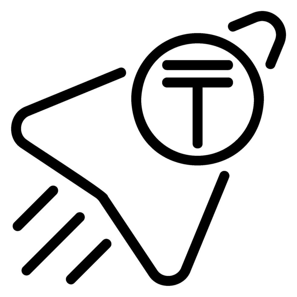 tenge line icon vector