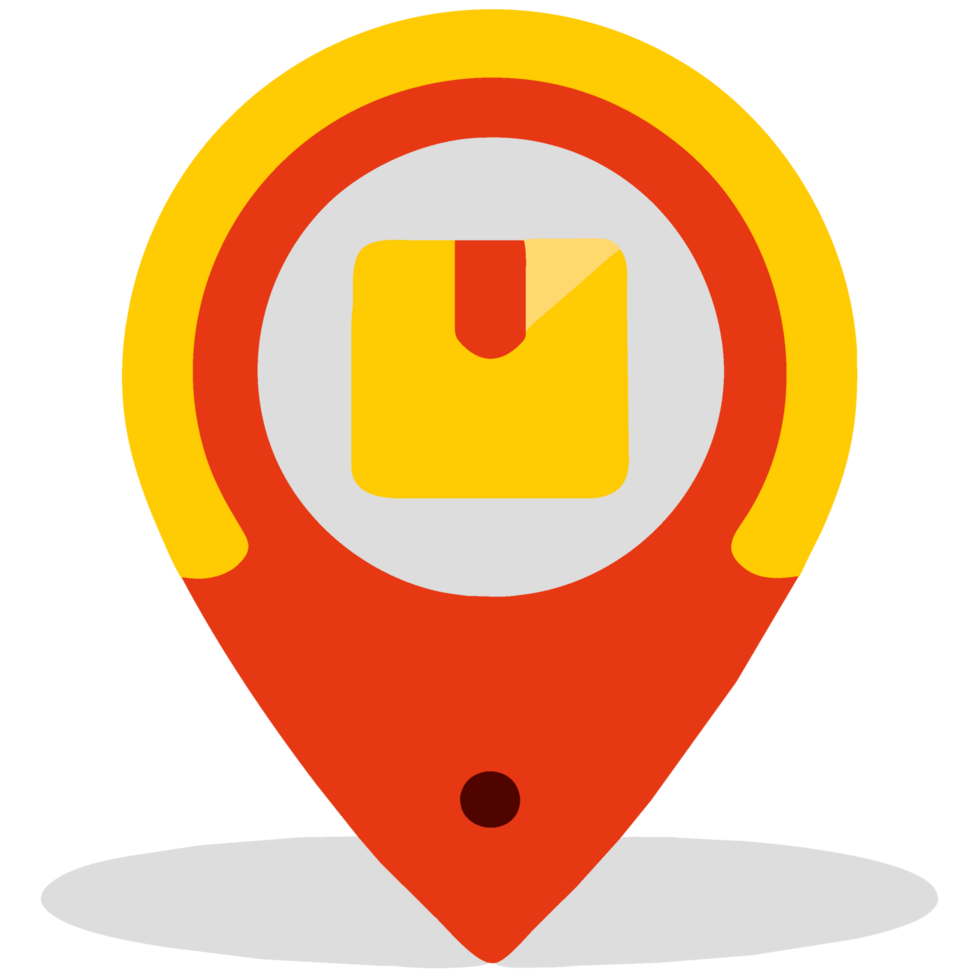 Map pointer with a cardboard box. png