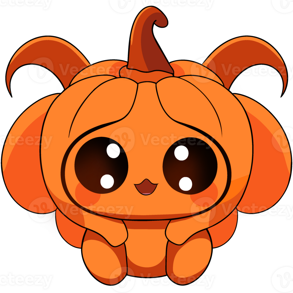 mignonne dessin animé citrouille. illustration isolé ,Halloween. png