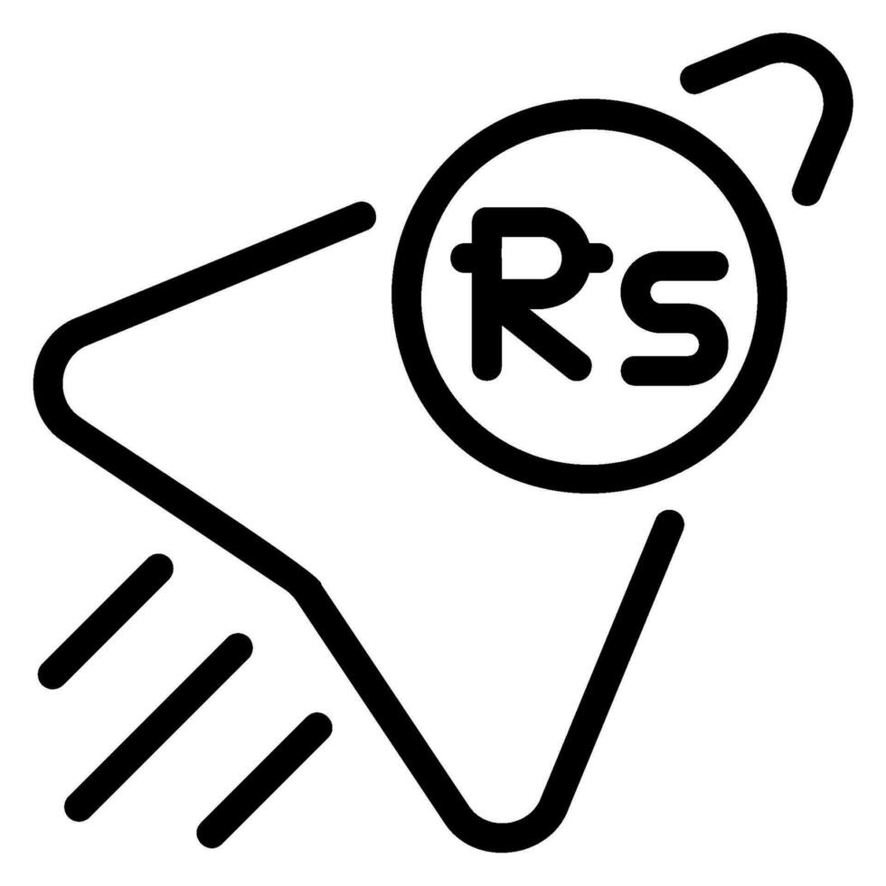 rupee line icon vector