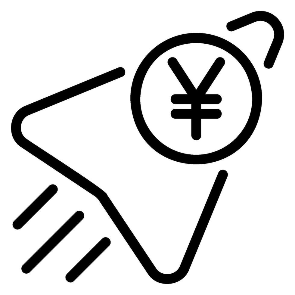 yen line icon vector