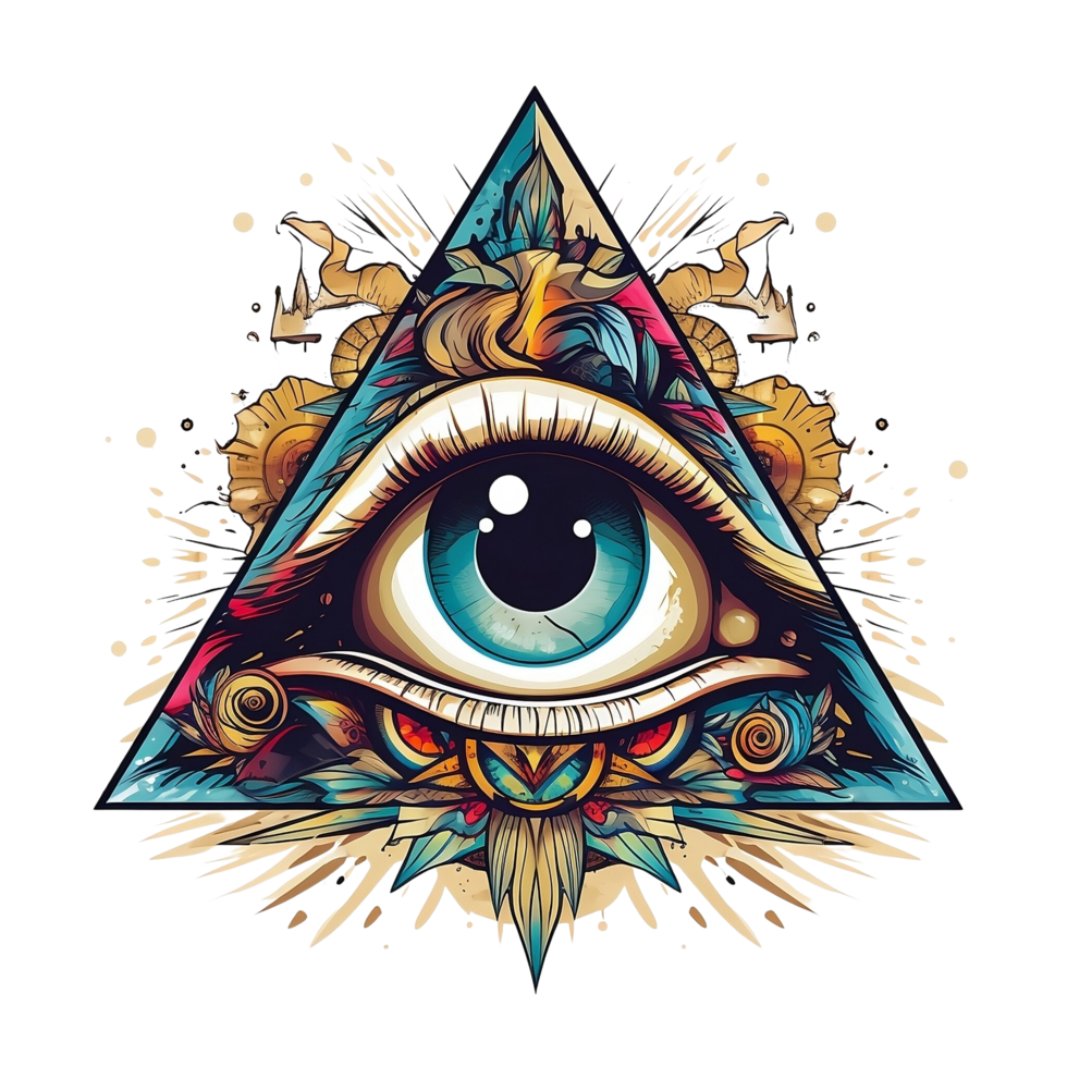 AI Generated The Eye That Sees it All The Eye of Providence No Background Image Applicable to any context perfect for print on demand merchandise png