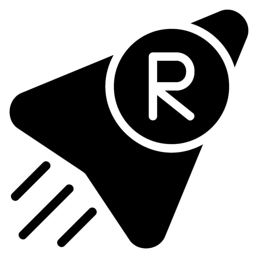 rand glyph icon vector