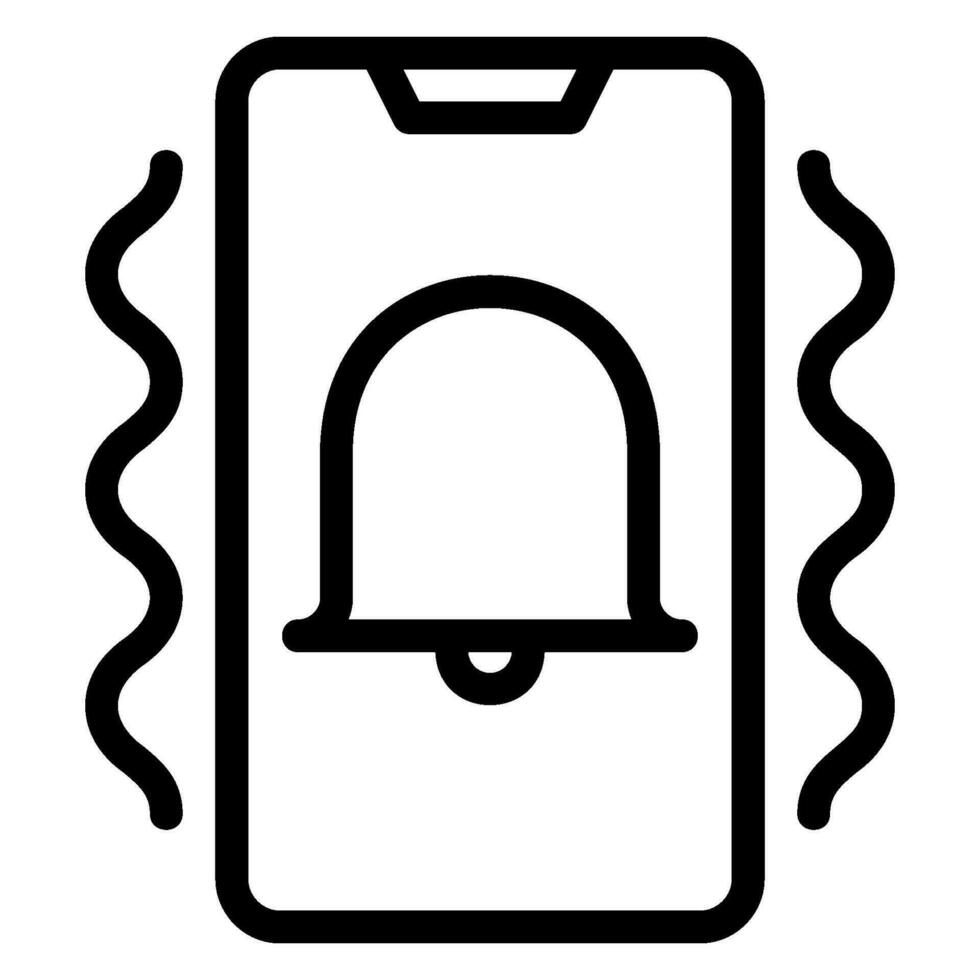 icono de línea de campana de alarma vector