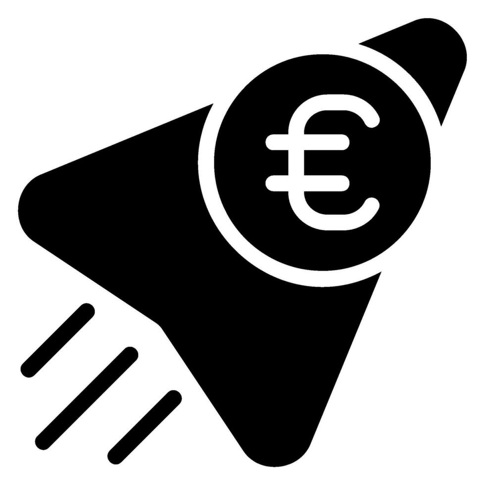 euro glyph icon vector