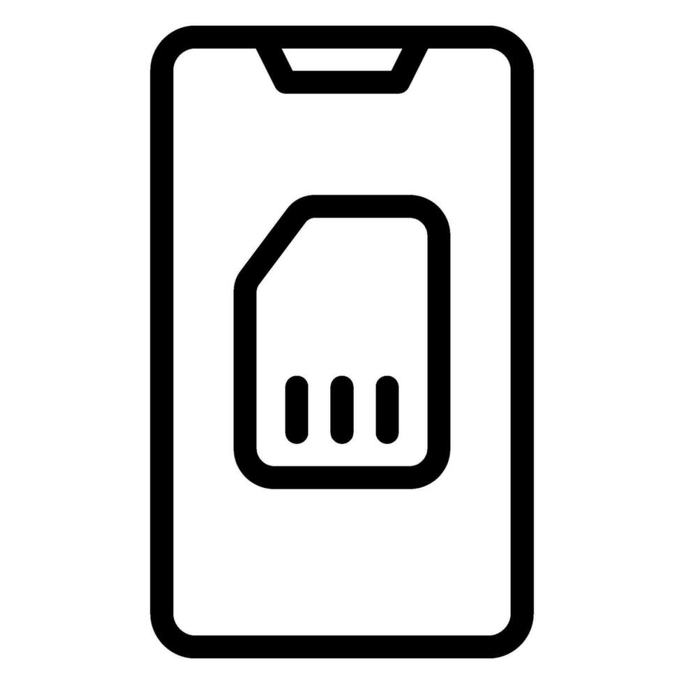 simcard line icon vector