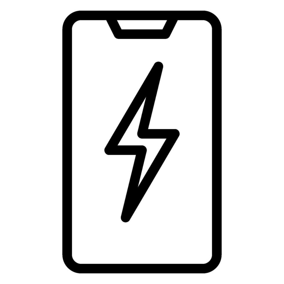 phone charge line icon vector