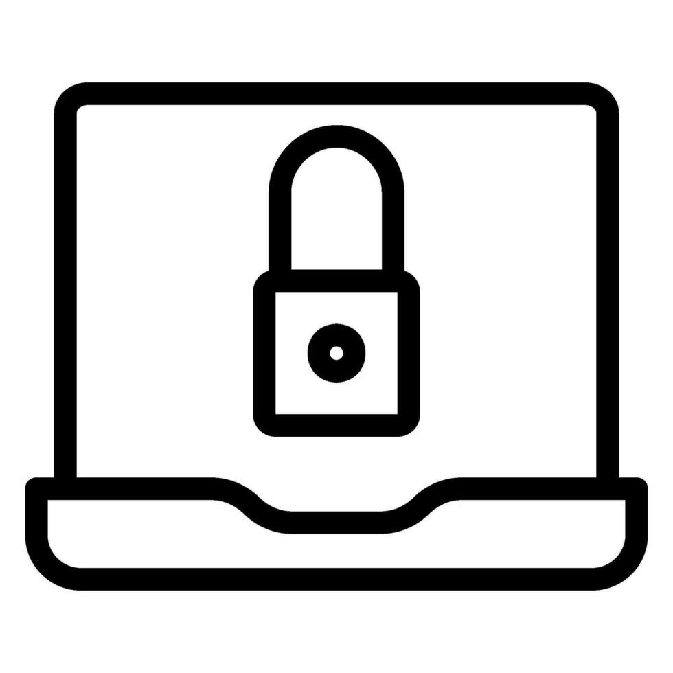 cyber security line icon vector