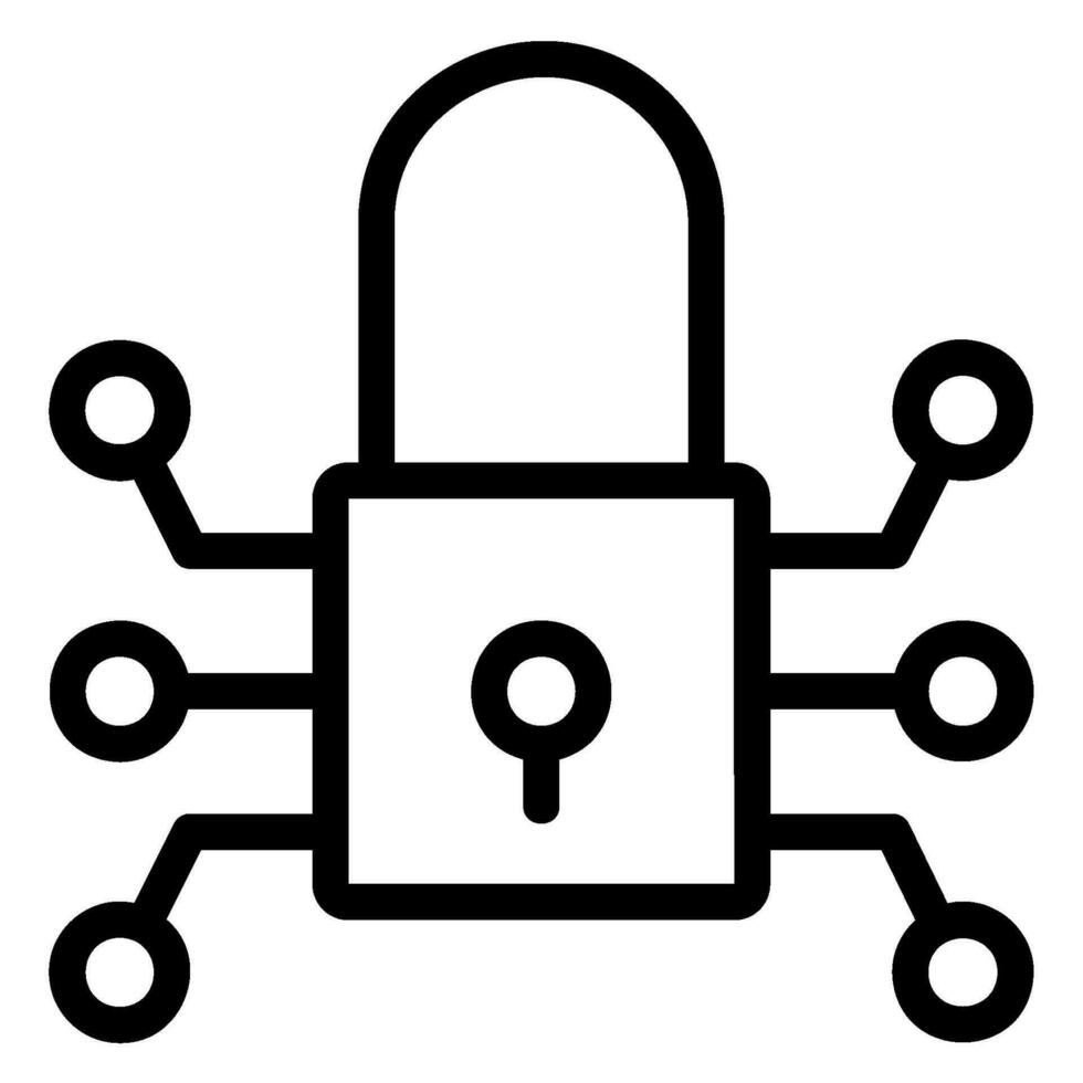 cyber security line icon vector