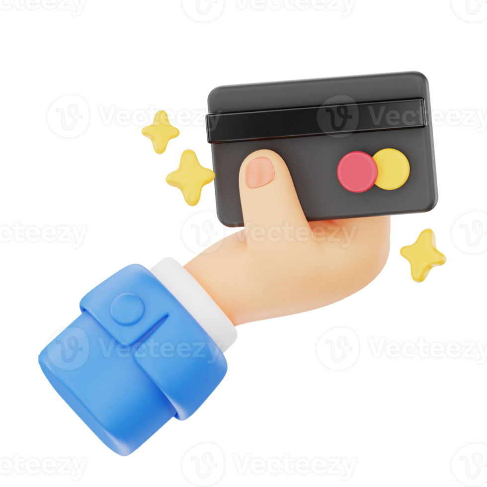Holding credit card 3D hand gesture icon png