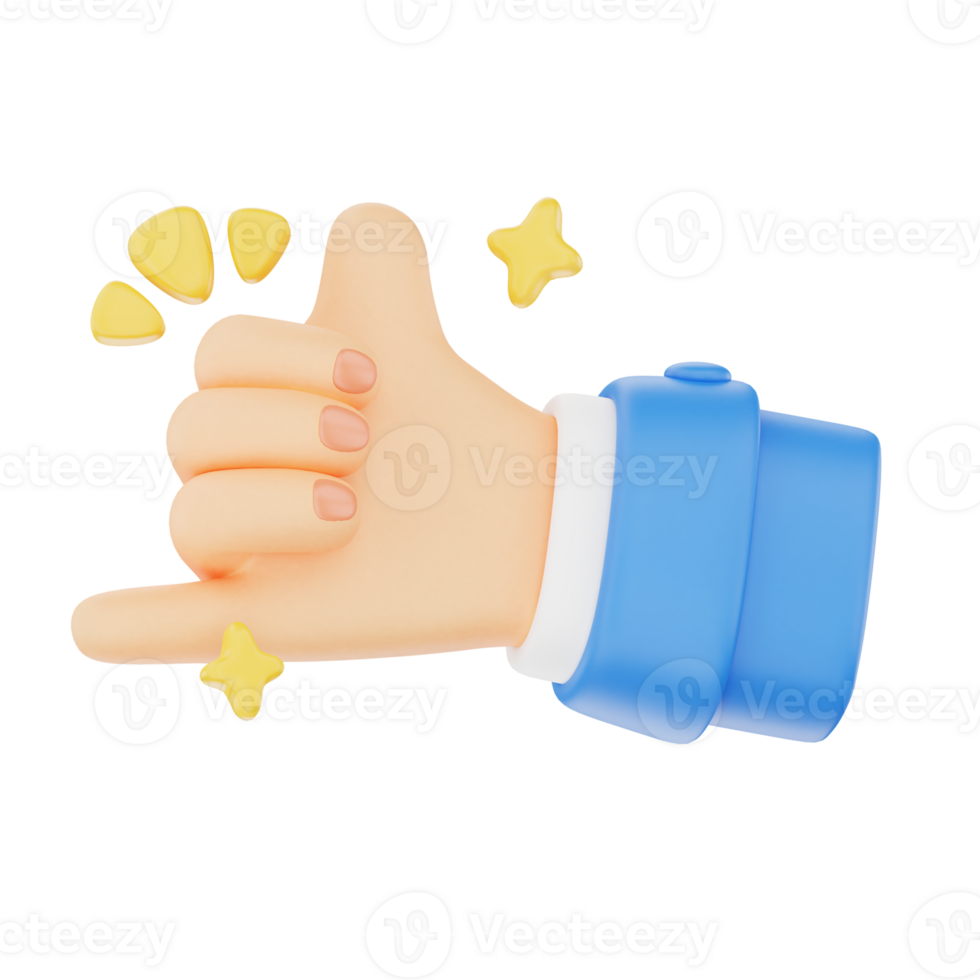 Call me 3D hand gesture icon png