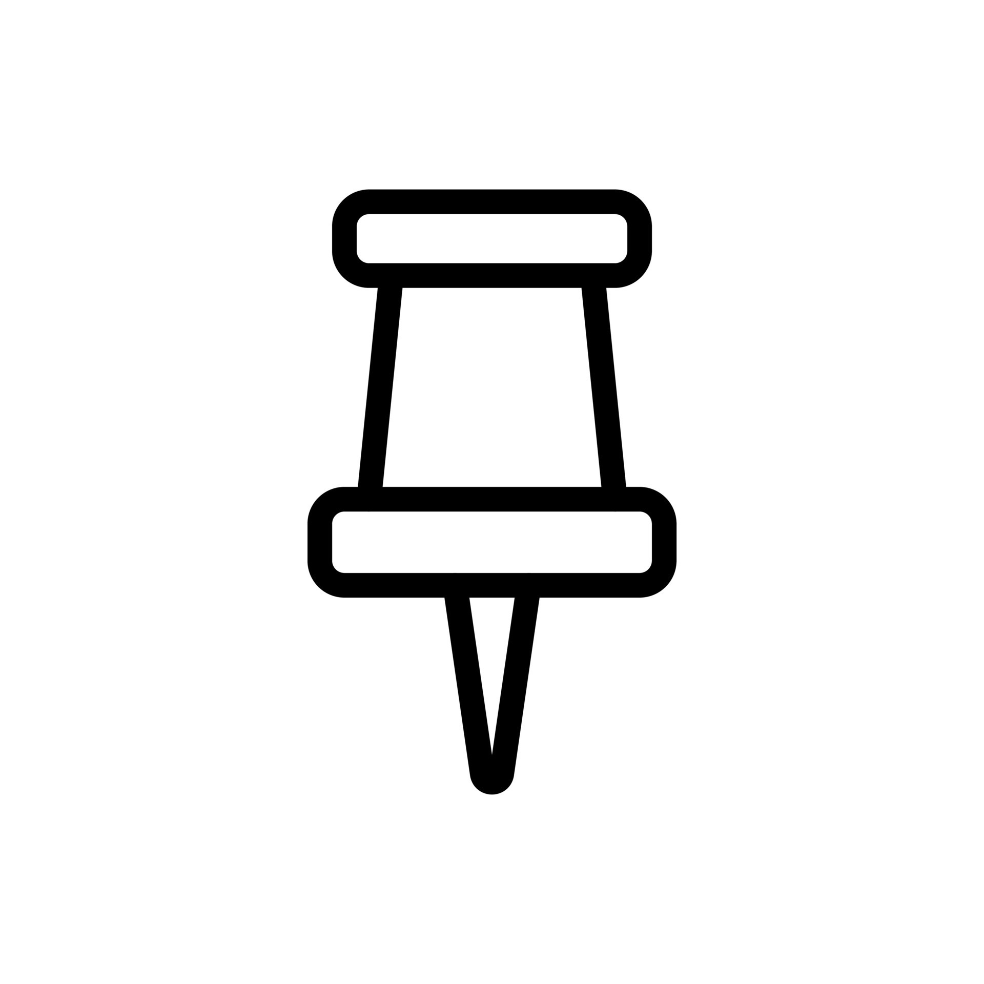Thumb tack, drawing push pin icon in line style design isolated on