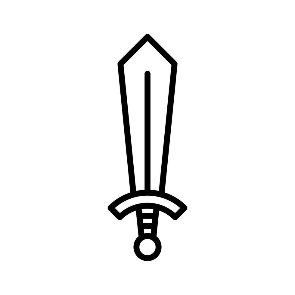 Sword icon in line style design isolated on white background. Editable stroke. vector