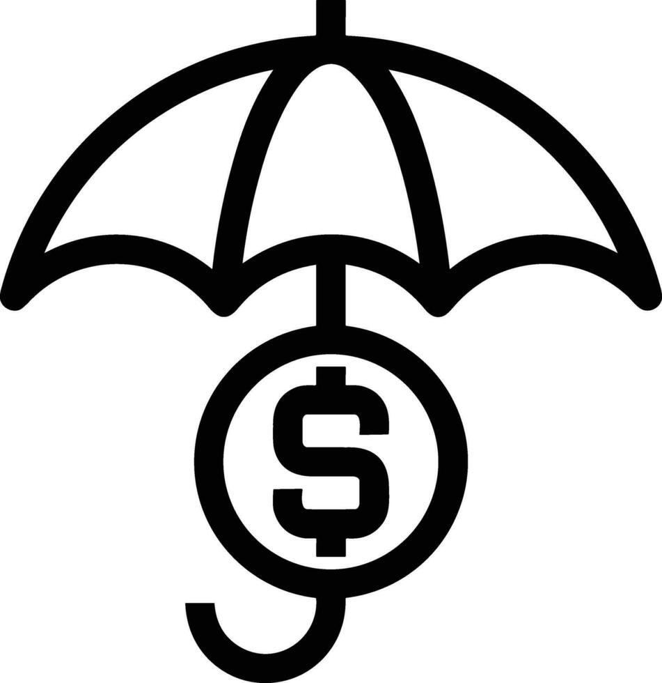 Umbrella protection icon symbol vector image. Illustration of the safety protect umbrella security design image